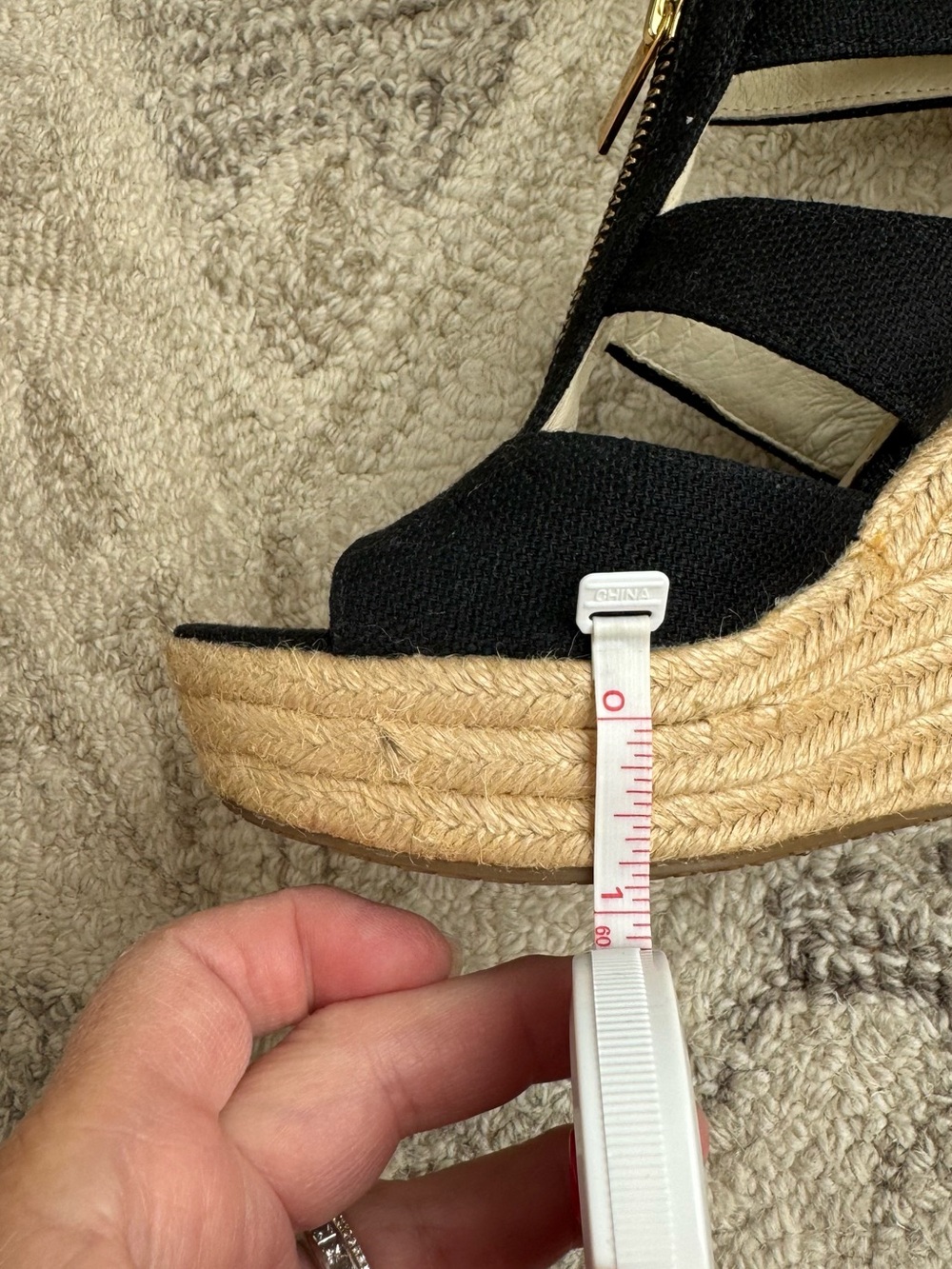 Michael Michael Kors Damita Black Canvas Espadrille Wedge Sandals - Picture 9 of 10